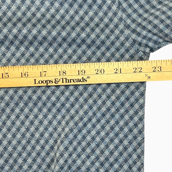 Alan Flusser Med Blue Houndstooth Golf Polo Mercerized Cotton Short Sleeve Top - Picture 5 of 9